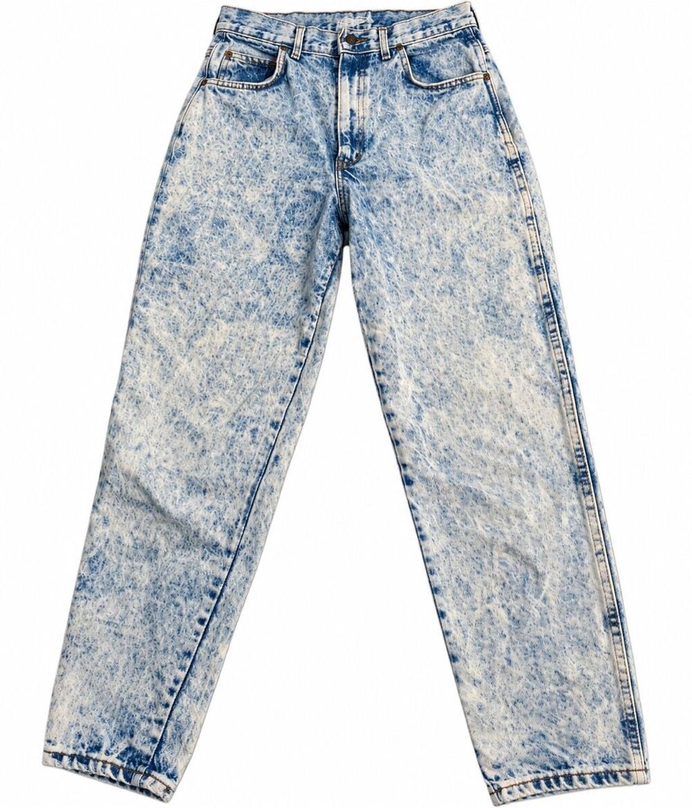 Chic Vintage Acid Wash High Rise Mom Jeans Women’s Size 14 Distressed 80s 90s